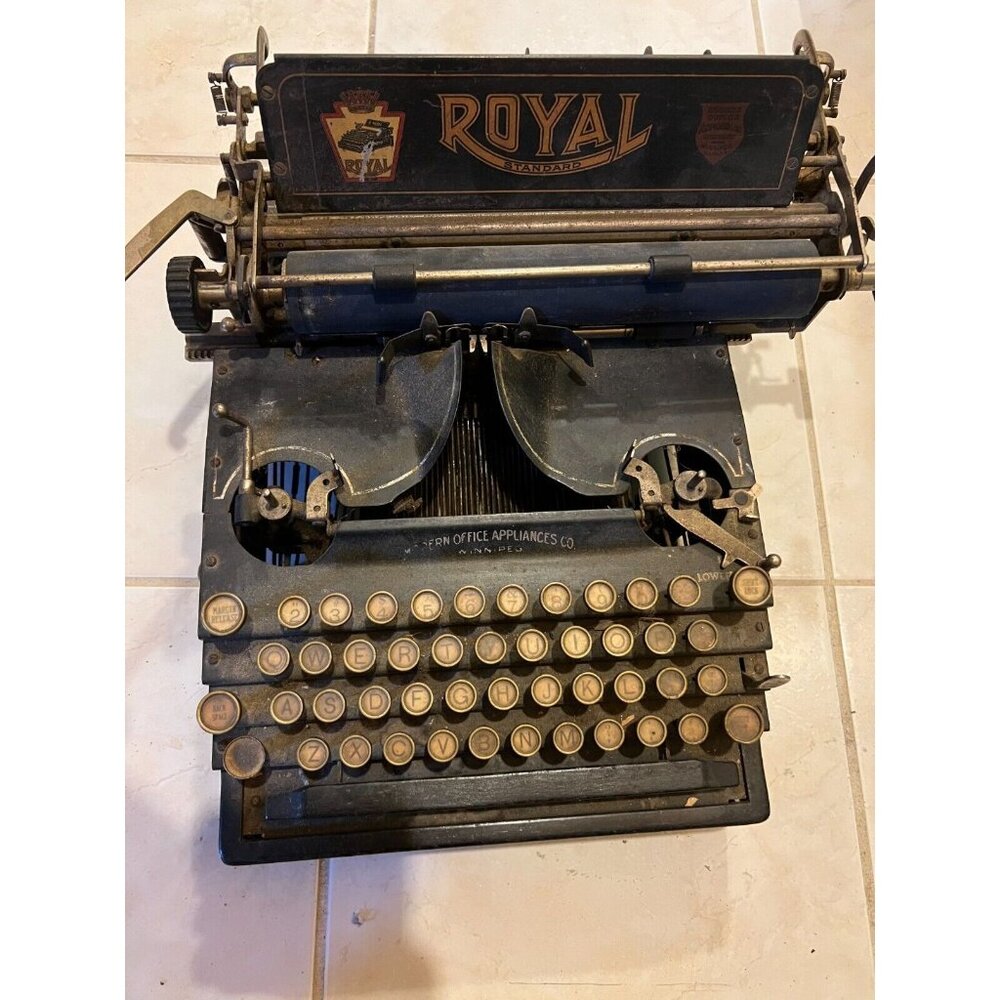 Antique Royal Standard No 5 Typewriter Staircase Flatbed Art Deco 1912? Winnipeg